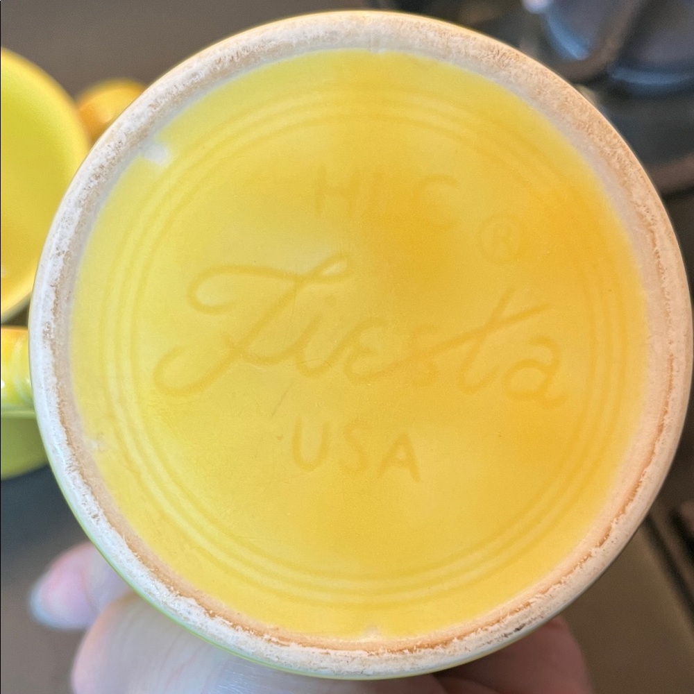 2 Vintage Fiesta Yellow Mugs - Picture 2 of 11